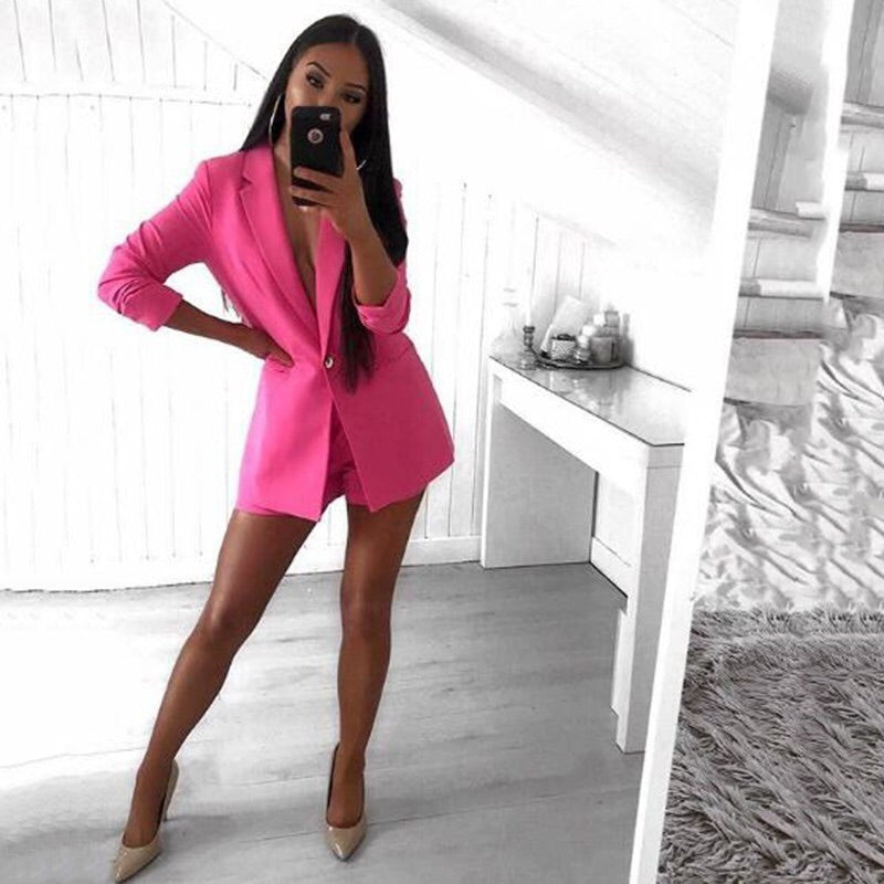Official New Long Sleeve Two Piece Set Top And Shorts Summer Clothes For Women 2019 Nightclub 2 Piece Set Women Set Outfits Suit
